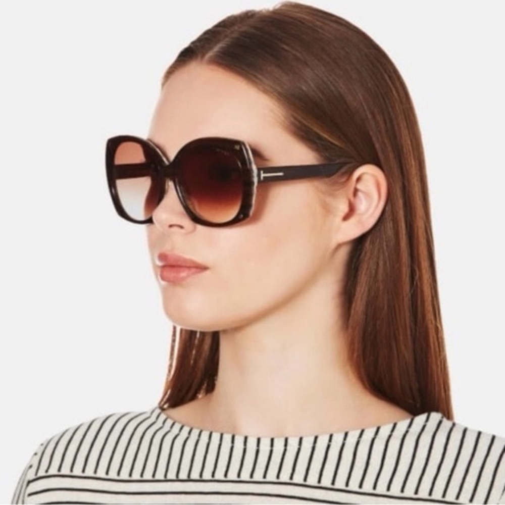 Tom Ford Gabriella Women's Black-Brown Gradient Oversized Sunglasses